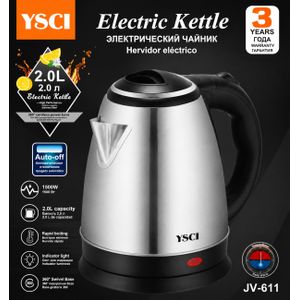 Bouilloire Électrique YSCI JV-611 – 2,0 L – 1500W – Acier Inoxydable
