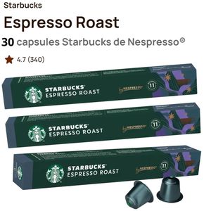 Nespresso Starbucks Espresso Roast 30 capsules  (intensité 11)