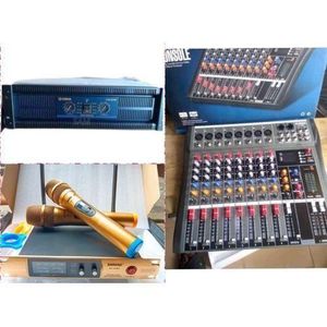 Bon Amplificateur de puissance OK -10500 + table de mixage 8 canaux + microphone portable Shure SH-300G
