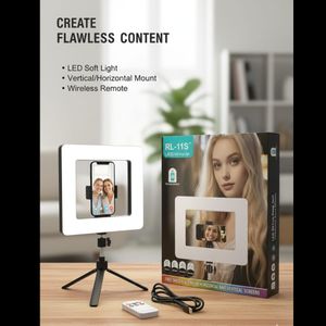 Panneau Lumineux Vidéo LED RL-11S (Soft Light) - Bi-Couleur (2700K-6500K), Dimmable 0-100%, Télécommande Sans Fil, Alimentation USB - Pour Vlogging, Maquillage & Streaming