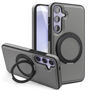 Coque Samsung S24 gris cuir bag 