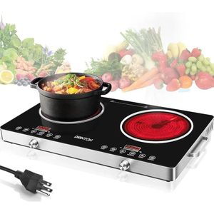 plaque de cuisson tactile et électrique double foyer induction