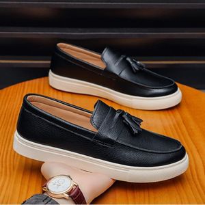 VANHUHU Chaussures Hommes Mocassins Baladeuses Noir