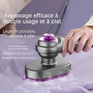 Mini Fer A Repasser A Vapeur, peut être utilisé à plat ou suspendu, dispose d'une fonction de préchauffage rapide de 20 secondes, d'une poignée rotative et est livré avec un tapis isolant thermique.