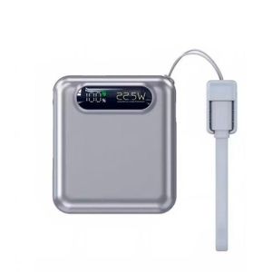 PREMIUM  Vierex Mini Power Bank Sans Fil 10000mAh VP10W Blanc Tres Bonne Qualité - 22.5W Charge Ultra Rapide - Sans Fil 15W - Pour Samsung Xiaomi Tecno Etc - Colle Sur Iphone - Câble Inclus BG