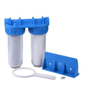 Système de Filtrage et Purification d'Eau - Double Réservoir 10 Pouces - Avec Support Mural et Clé de Serrage