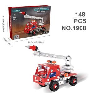 Jeu de construction en métal, camions de chantier, 148 pièces