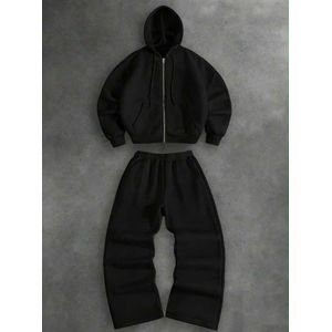 Ensemble Survêtement Streetwear 2 Pièces - Hoodie Zippé + Jogging Oversize - Unisexe 