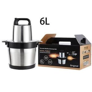 Hachoir Électrique XXL 6 Litres – Robot Culinaire Multifonction en Acier Inoxydable – Puissant Moteur 100% Cuivre et Lames Premium – Broyeur, Mixeur et Moulin pour Viandes, Légumes, Épices et Farces – Royal Family