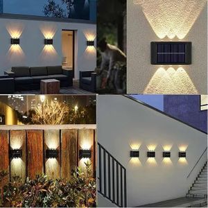 Lampe murale solaire LED extérieure étanche, allumage automatique du crépuscule à l'aube, pour clôture, jardin, cour, porche, allée, patio, décoration de la maison
