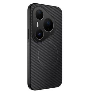 Coque Modèle Carbone Skin pour HUAWEI PURA 80 , Design Magsafe et texture en fibre de carbone ultra-douce , Compatible avec chargement sans fil