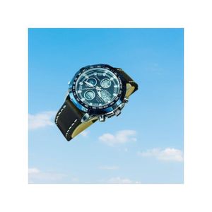 Joefox Montre De Luxe Fond Noir Bracelet En Simili Cuir Pour Homme