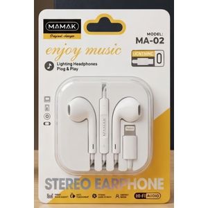Ecouteurs Filaire Lightning MAMAK MA-02 - Stereo Earphone Hi-Fi Audio