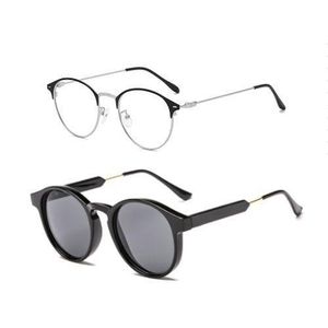 Mode Lunettes 2 En 1 Anti Lumière Bleue + Lunettes Rétro - Noir
