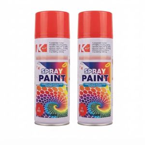 Lot de 2 Bombes de Peinture en Spray KLY - Résine Acrylique Thermoplastique, Rouge (6 Red), 400ml