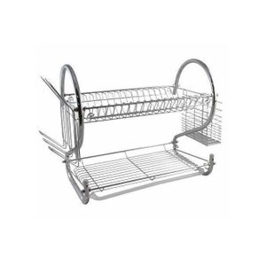 Range Vaisselles à 2 Couches Égouttoir à Vaisselles - Argent