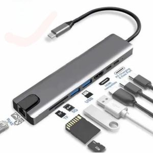 Hub Multi Interface USB C 8 En 1 - Adaptateur HDMI SD Et RJ45