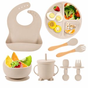 Set Repas Bébé en Silicone – 7 Pièces