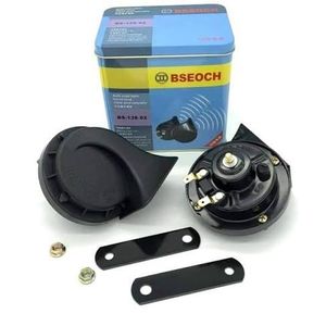 Lot de 2 Klaxon BSEOCH 12V Wind Tone 110dB 510Hz, double klaxon escargot automatique, son clair et naturel puissant pour voitures et motos