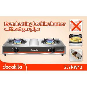Decakila Cuisinière à gaz 2 feux - 2,7KW*2 KMGS040M