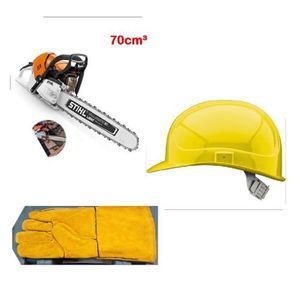 Tronçonneuse Professionnelle 70cm+2 Paires De Gant Avec 2 Casques