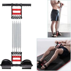 Écarteur de poitrine, appareil à abdominaux et poignée de musculation 3-en-1 , Équipement de fitness multifonction à 5 ressorts