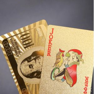 Cartes à Jouer en Feuille d'Or, Poker en PVC Imperméable, Luxueux Jeu de Cartes