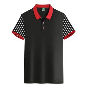Polo Homme NOIR à Manches Rayées – Style Décontracté et Élégant