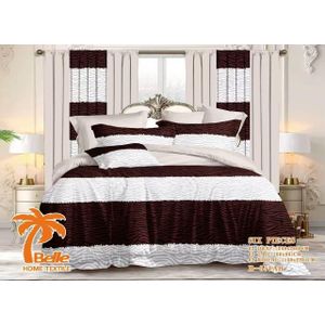 Belle  Draps De Lit 3 Places, 2 Draps, 2 Taies 2 Rideaux 