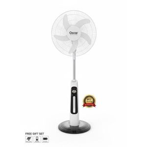 Oscar  Ventilateur sur Pied 18 Pouces Ultra Solide Avec Télécommande - Blanc