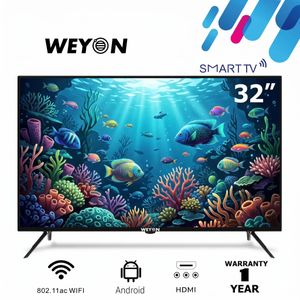 WEYON Smart TV 32, Android 14.0, Frameless+ 1 year warranty - Black