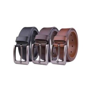 Ensemble De Trois Ceintures Boucle Ardillon - Noir/Marron