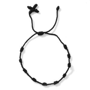 Bracelet en corde tressée avec croix 