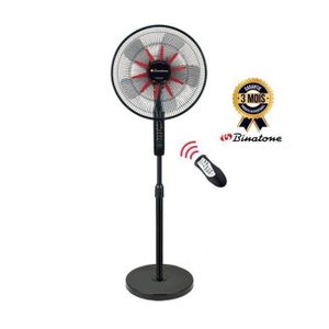 Binatone Binaton Ventilateu Sur Pied - Binaton - 1612CR - Avec Télécommande - Noir/Rouge
