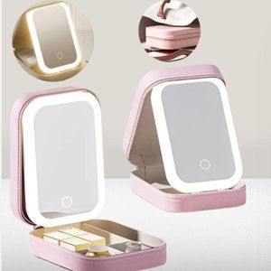 Boîte à bijoux pour femme avec miroir LED