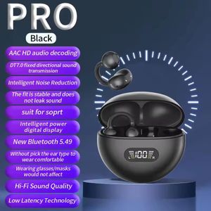 Clip casque ouvert sans fil bluetooth 5.4 casque avec écran LED avec microphone, réduction du bruit, casque sport confortable clip d’oreille sport