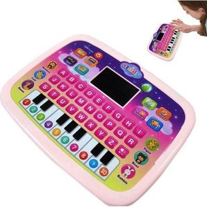 Tablette pour enfants  Apprentissage pour tout-petits avec écran - Jouet interactif éducatif - Jouets amusants et cadeaux - Musique/Piano/ABC/Nombres/Mots/Épellation/Animaux - pour garçons et filles 3+ Rose 