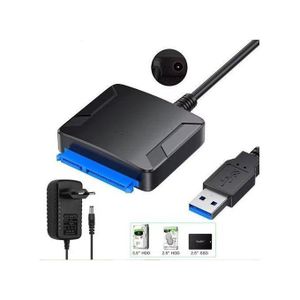 Câble De Convertisseur Adaptateur USB 3.0 Vers Sata Câble De Convertisseur De Disque Dur USB3.0 Pour Samsung Seagate WD 2.5 3.5 Adaptateur SSD HDD---noir