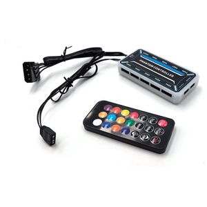 Contrôleur de Ventilateur PC RGB et ARGB – Hub Intelligent 10 Ports avec Télécommande Sans Fil (Modèle Phantom Controller)