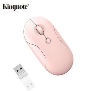 Kingnote Maus sans fil rechargeable 2,4 GHz Bluetooth, 2 modes - rose