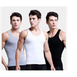 Lot de 3 Débardeurs Homme - 100% Coton - Blanc, Gris & Noir