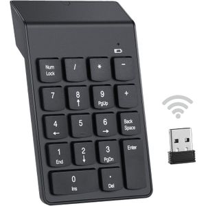 Pavé numérique Clavier Numérique Numpad sans Fil 18 Touches Bluetooth Externe Ultra-Mince avec Mini récepteur USB 2.4G Compatible avec Notebook Ordinateur Portable Bureau