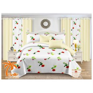 Belle Draps de Lit 3 places, 2 Draps ,2 taies, 2 Rideaux