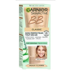 Crème Visage BB Tout En 1 GARNIER SKINACTIVE  À L'Acide Hyaluronique 50ml Peaux Claire.  Importé De France 