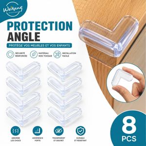  Lot de 8 Protège-Coins de Sécurité pour Meubles - Transparent & Anti-Choc
