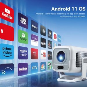 Topleo Mini-Projecteur Portable Android 11 & Autofocus Full HD 1080p Smart LCD Android Home Cinéma Projecteur Lampe LED