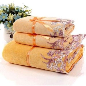 1 Serviette de bain + 1 Serviette de visage - Jaune