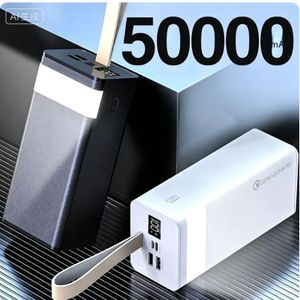 Batteries externes 50000 mAh avec chargeur portable à lumière LED