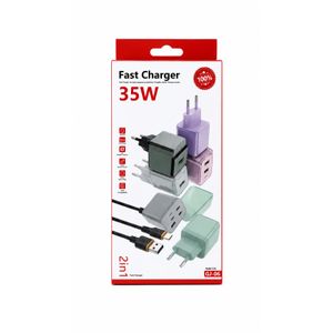 Fast Charger Chargeur rapide 35W avec double port USB (2 en 1)