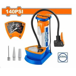 WADFOW WPP2510 - Pompe à pied - Gonfleur de pneus avec jauge VB